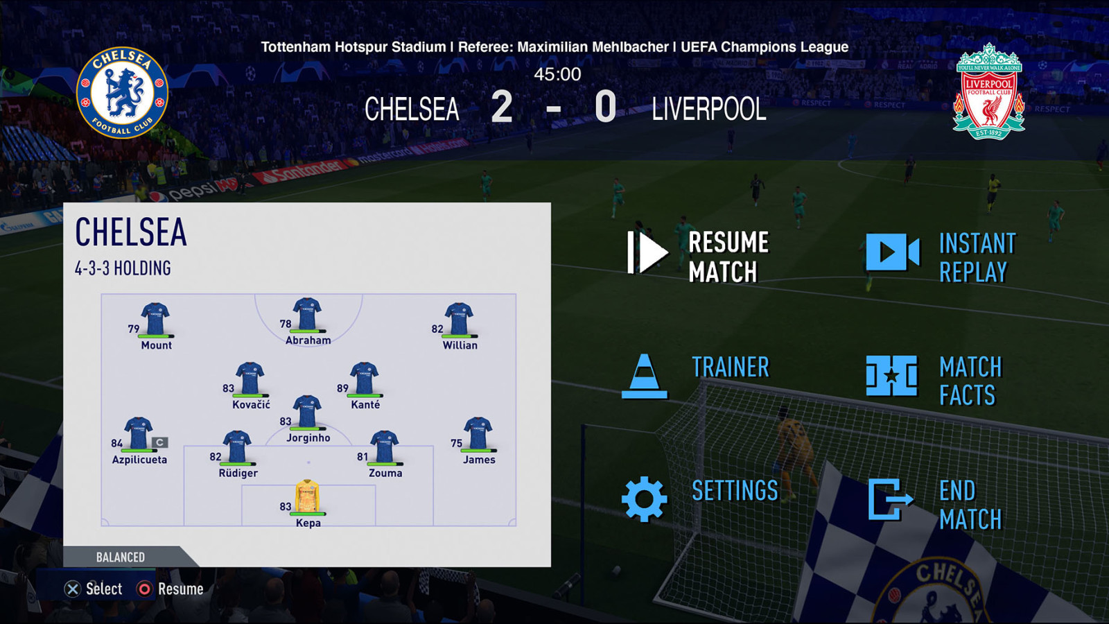 FIFA 20 Offline Match 2-0 CHE V LIV, 1st Half